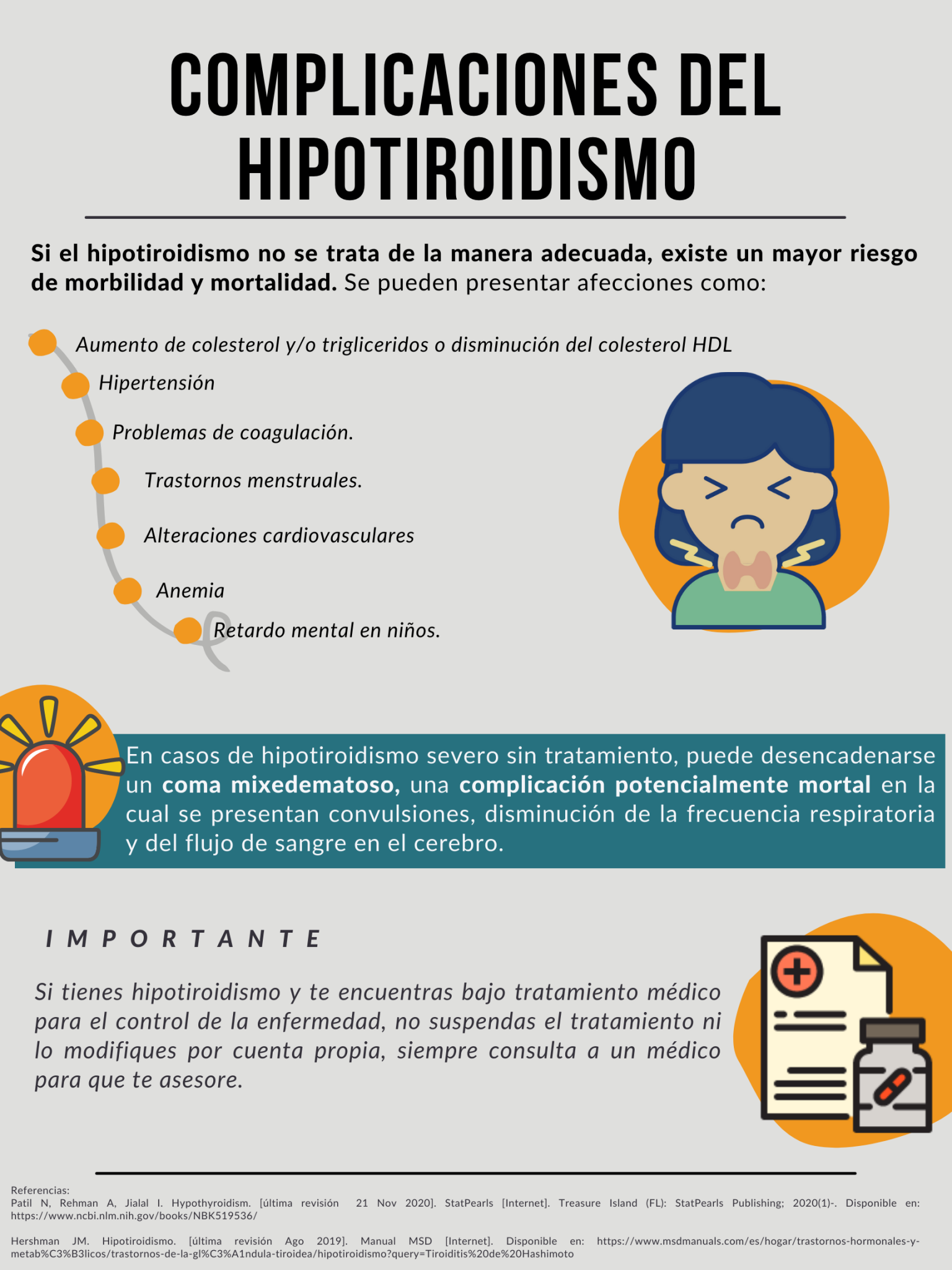 Complicaciones del hipotiroidismo Alimentación y Salud